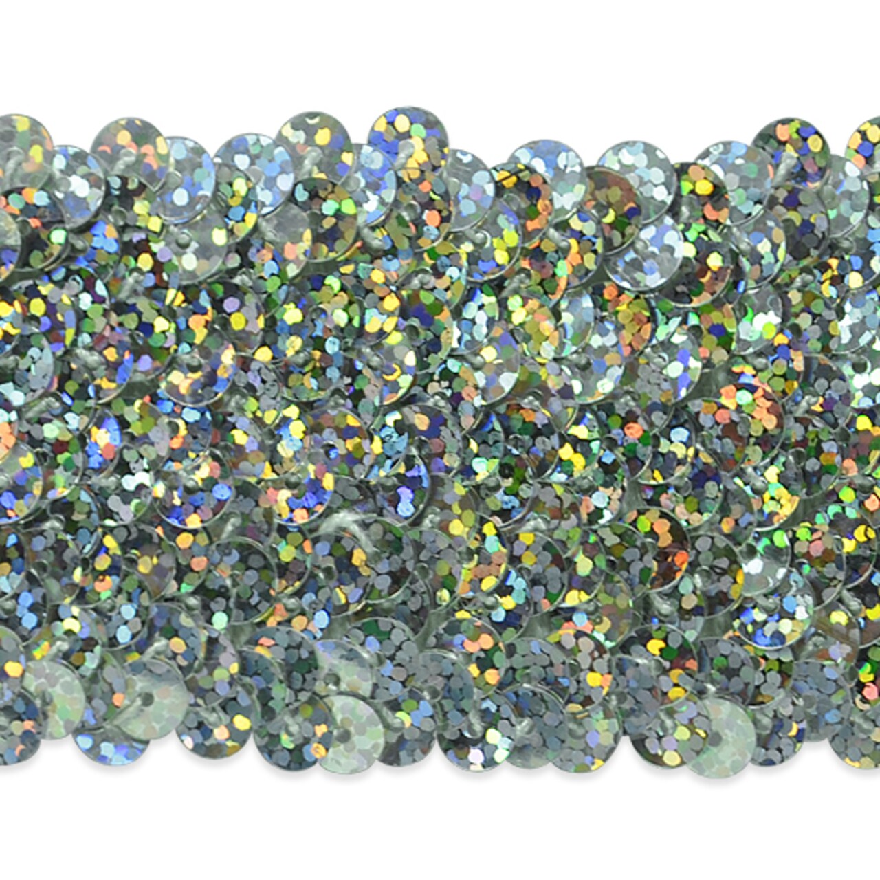 5 yards of 5 Row 1 3/4" Starlight Hologram Stretch Sequin Trim | 5 yard cut